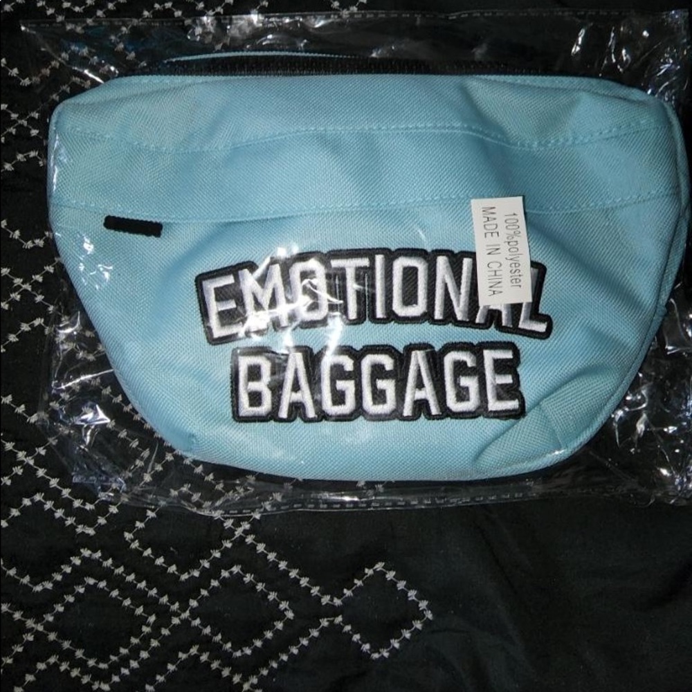 Teal Emotional Baggage Fanny pack